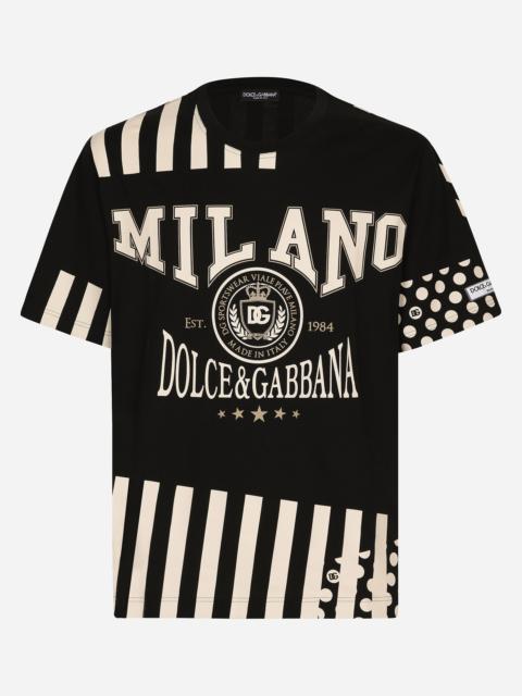 Dolce & Gabbana Printed cotton T-shirt with Dolce&Gabbana logo