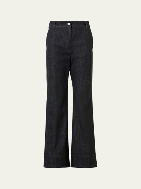 AKRIS Cecily Bootcut Crop Denim Pants