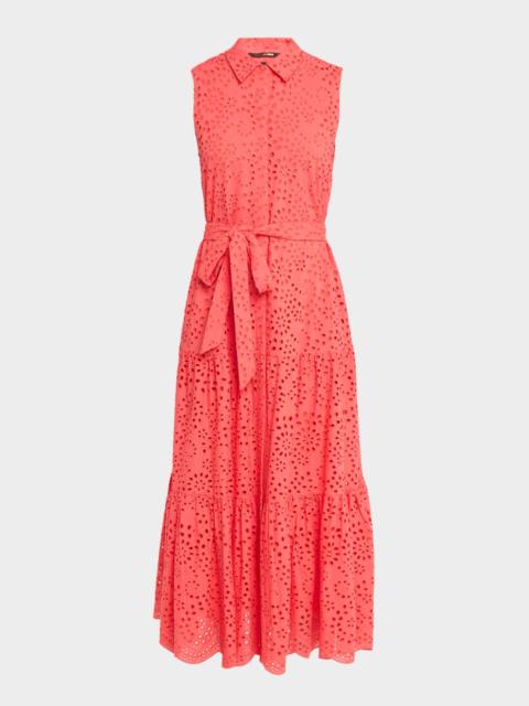 KOBI HALPERIN Camila Collared Long Eyelet Lace Dress