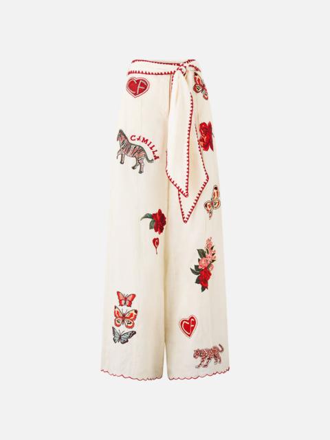 CAMILLA SCARF BELT WIDE LEG PANT