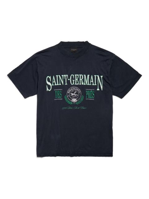 BALENCIAGA (WMNS) Balenciaga Saint Germain T-shirt 'Dark Blue' 809122TRVP18065