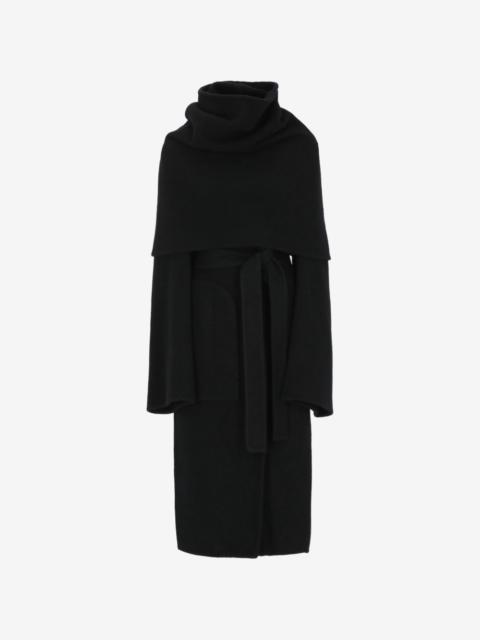 Rick Owens belted hooded coat