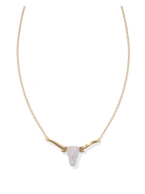 KENDRA SCOTT 0.29 ct Longhorn Pendant Necklace in Pave Diamond and 14k Yellow Gold