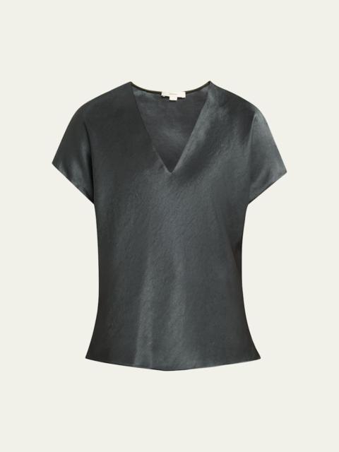 Vince Satin V-Neck Blouse