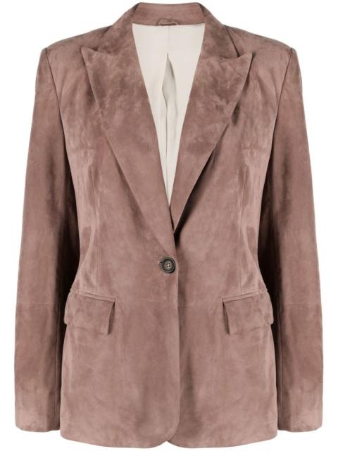 Brunello Cucinelli single-breasted leather blazer