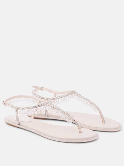 RENE CAOVILLA Chandelier embellished thong sandals