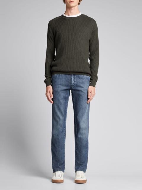 Brioni Dark-Wash Stretch-Denim Jeans