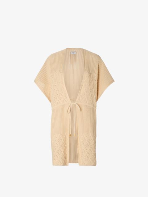 FENDI FF Poncho Beige cotton poncho