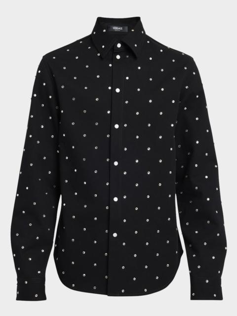 VERSACE Men's Starry Sky Denim Shirt