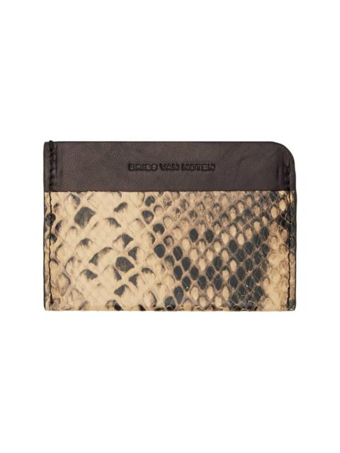 Dries Van Noten Brown & Beige Calfskin Card Holder
