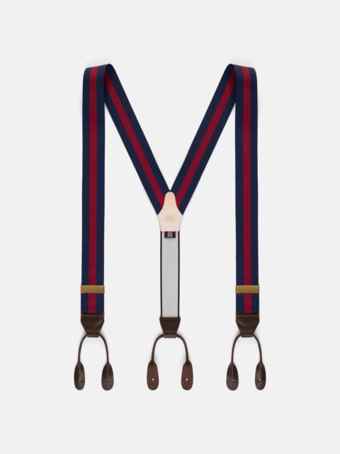J. PRESS MADE-IN-ENGLAND NAVY & RED STRIPED BARATHEA BRACES