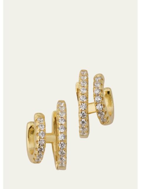 SHASHI Katerina Double Huggie Hoop Earrings