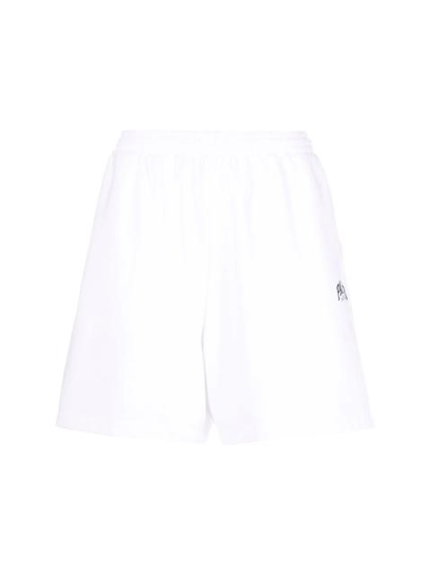 flared cotton track shorts