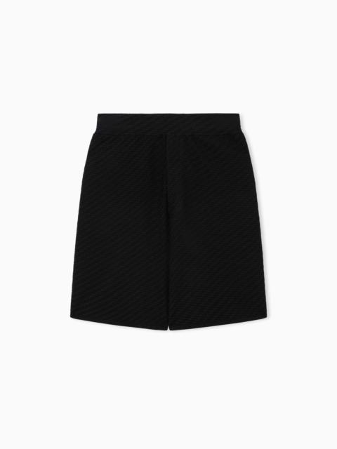 EMPORIO ARMANI PATTERNED KNITTED BERMUDA SHORTS