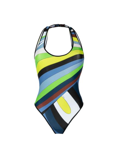 abstract-print cut-out swimsuit