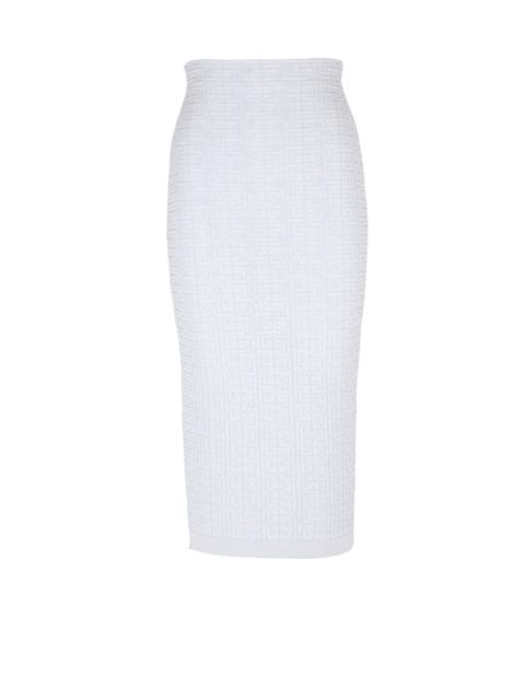 Knit midi skirt with Balmain monogram