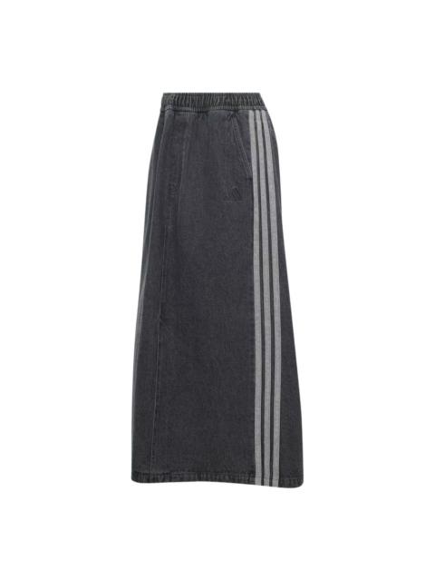 adidas (WMNS) adidas Stadium Washed Denim Loose Fit Skirt Asia Sizing 'Black' KV0623