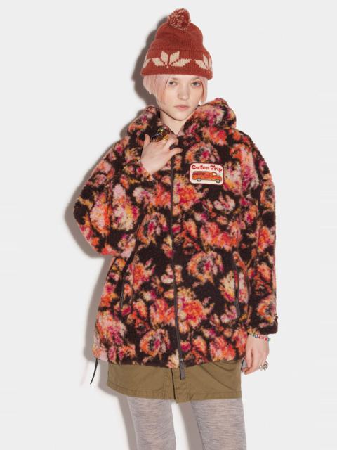 DSQUARED2 CAMPING CREW CHECK TEDDY ZIP JACKET