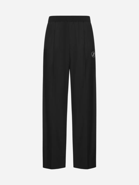 Logo-patch jersey trousers
