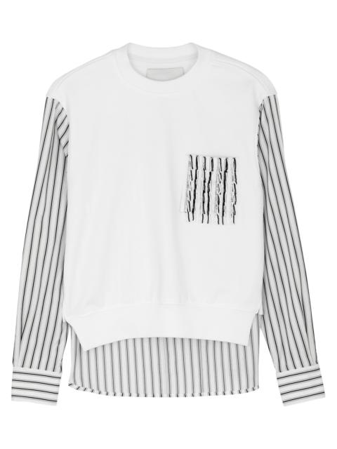 Striped panelled cotton sweatshirt