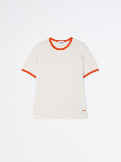 SUNNEI WHITE T-SHIRT WITH ORANGE PROFILES