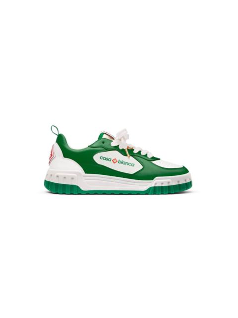CASABLANCA Mens Court Green & White Sneakers | Casablanca Paris