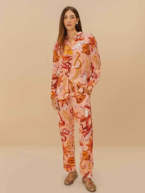 FARM RIO Pink Nautical Wonder Pajama Pants