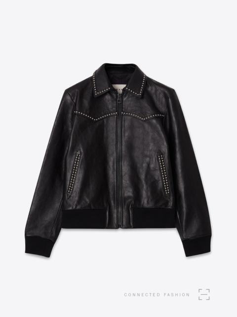 BLK DNM LEATHER JACKET 77 BLACK STUDDED