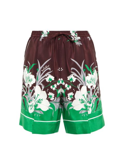 Valentino 인쇄 된 실크 반바지