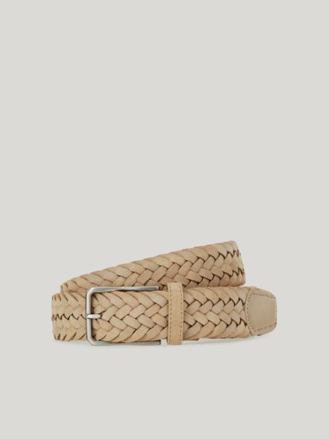 Canali BEIGE TIGHTLY WOVEN SUEDE BELT