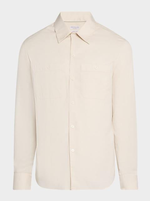 Brunello Cucinelli Men's High Summer Capsule Cotton Button-Down Shirt