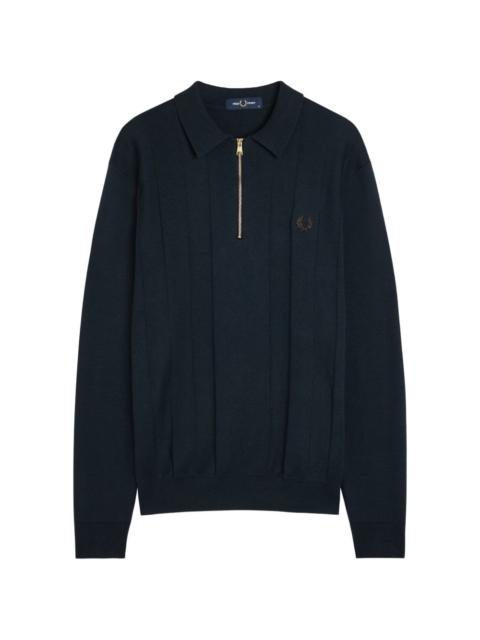 Fred Perry half-zip logo-embroidered polo shirt