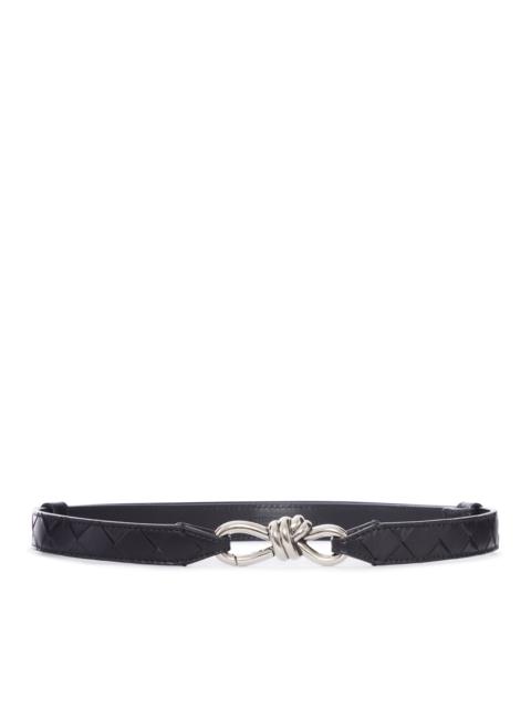 Bottega Veneta NAPPA BELT WITH BRAIDED DESIGN AND EMBLEM KNOT BUCKLE