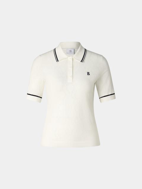 BOGNER Mandy knitted polo shirt in Off-White
