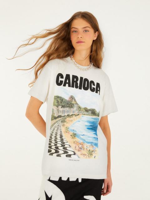 FARM RIO Off-White Landscape Carioca Organic Cotton Relaxed T-Shirt