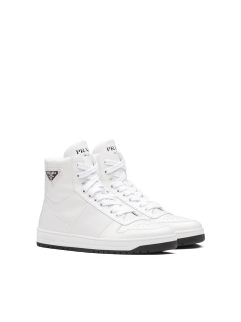 Prada Downtown perforated leather high-top sneakers