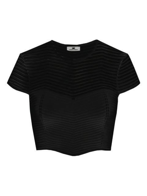 ELISABETTA FRANCHI herringbone-pattern crop top