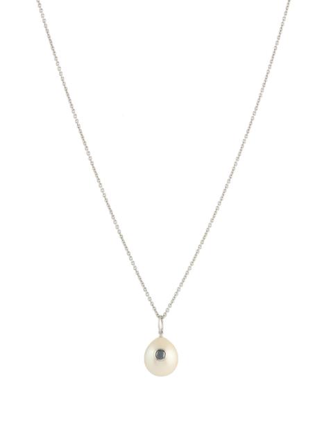 GABRIELA HEARST Pearl Pendant Necklace in Platinum & Black Diamond