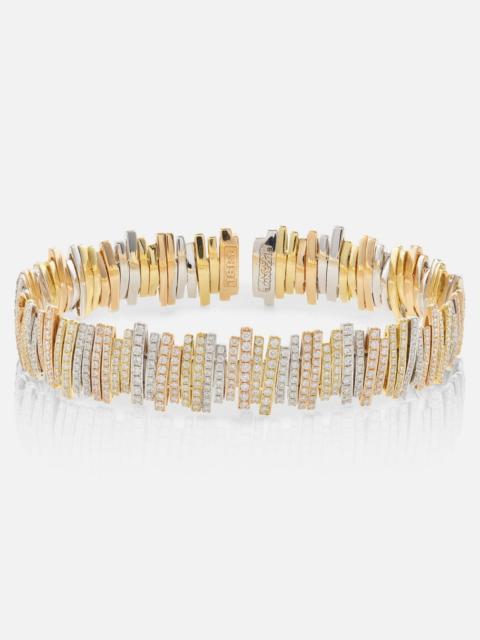 SUZANNE KALAN 18kt yellow, rose, and white gold bracelet with diamonds