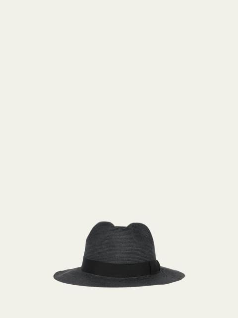 GIORGIO ARMANI Men's Jute Ribbon-Band Fedora Hat