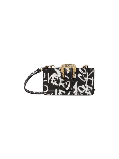 VERSACE JEANS COUTURE Black & White Pin-Buckle Bag