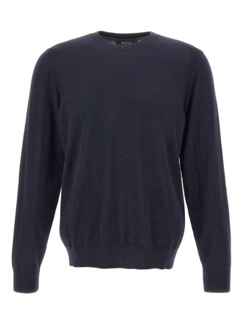 BOSS crew-neck ribbed-hem sweater