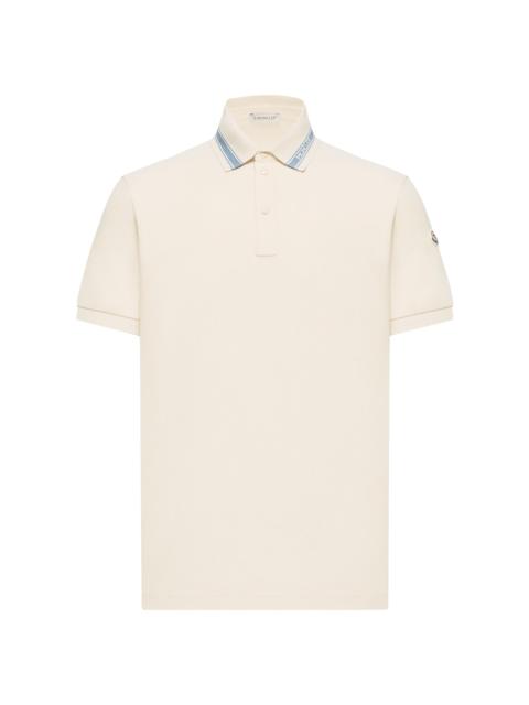 Moncler Men's Polo Shirt in Cotton Piquet - White