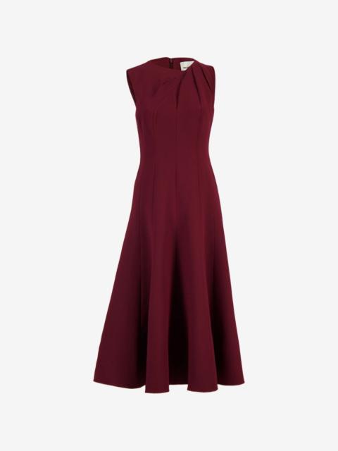 ROLAND MOURET draped asymmetric-strap midi dress