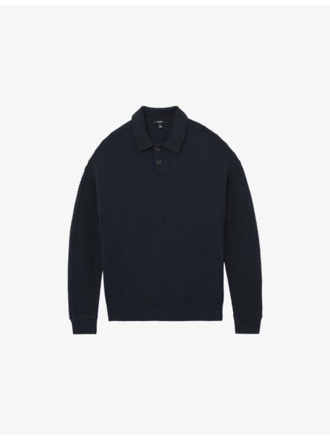 REISS Elm Long-Sleeved Wool-Blend Polo Jumper