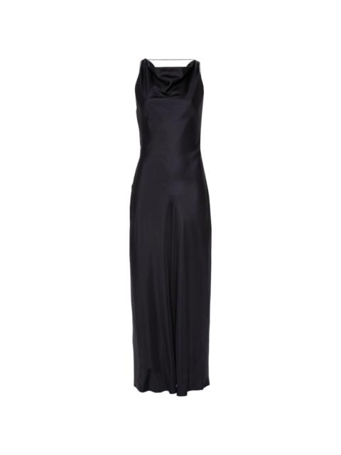 open-back silk maxi dress