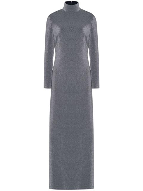ROSETTA GETTY mock-neck metallic maxi dress