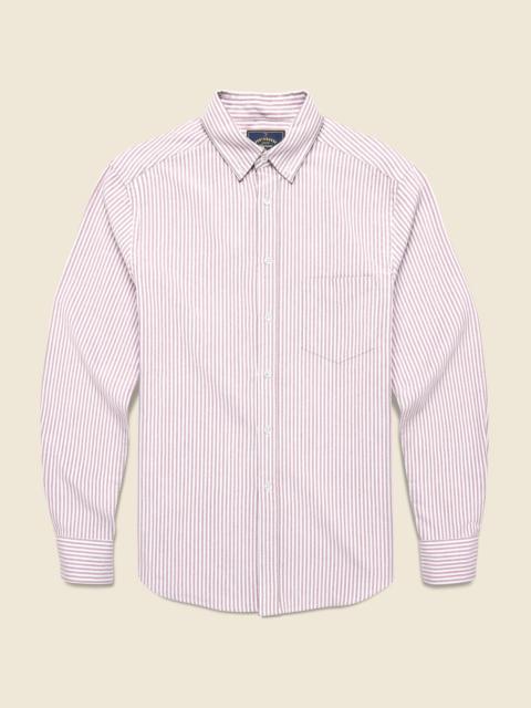 Portuguese Flannel Brushed Stripe Oxford - Bordeaux