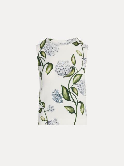 Oscar de la Renta PORCELAIN FLOWER-PRINTED TANK
