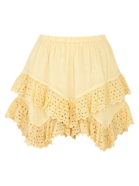 Sukira ruffled cotton mini skirt